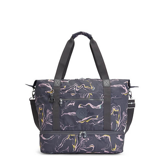 Kipling Art M Weekender Printed Tote Çanta Gri | TR 1457VR